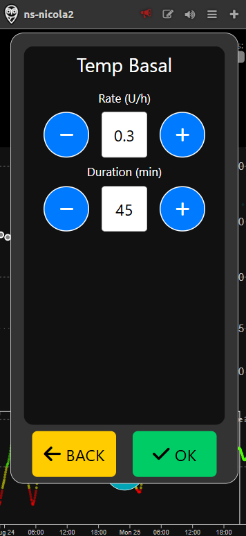 Temporary basal
