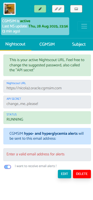 Mode selection interface